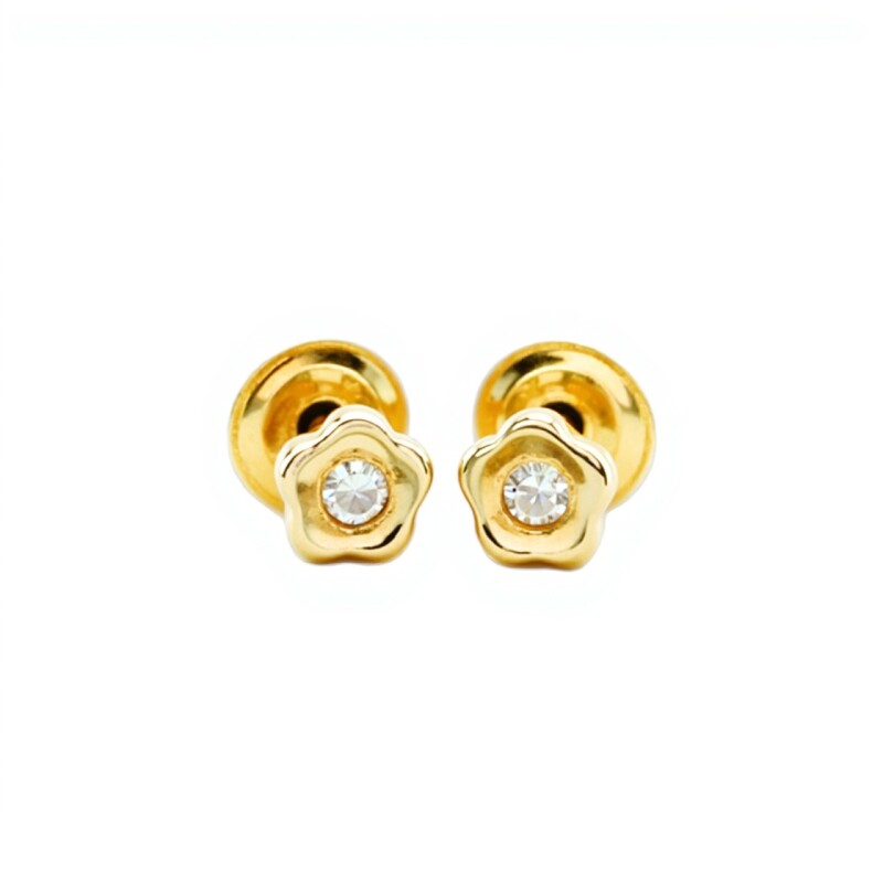 Abridores Flor-Oro Bajo-Zirconia-AB8031 conpiedra