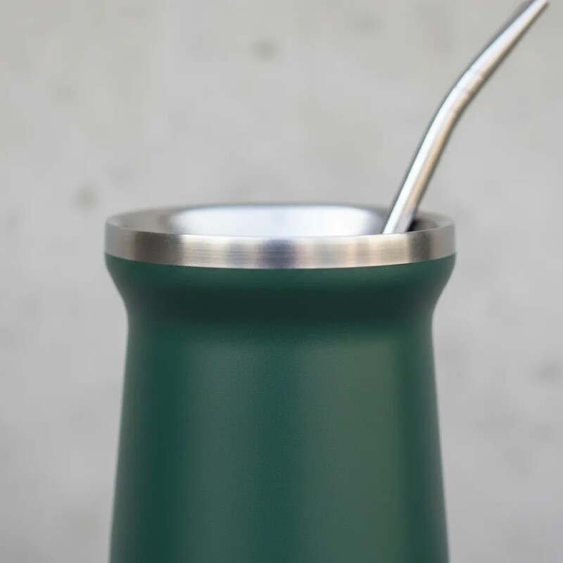 Mate Acero Inoxidable 230ml Con Bombilla Térmico Matera verde