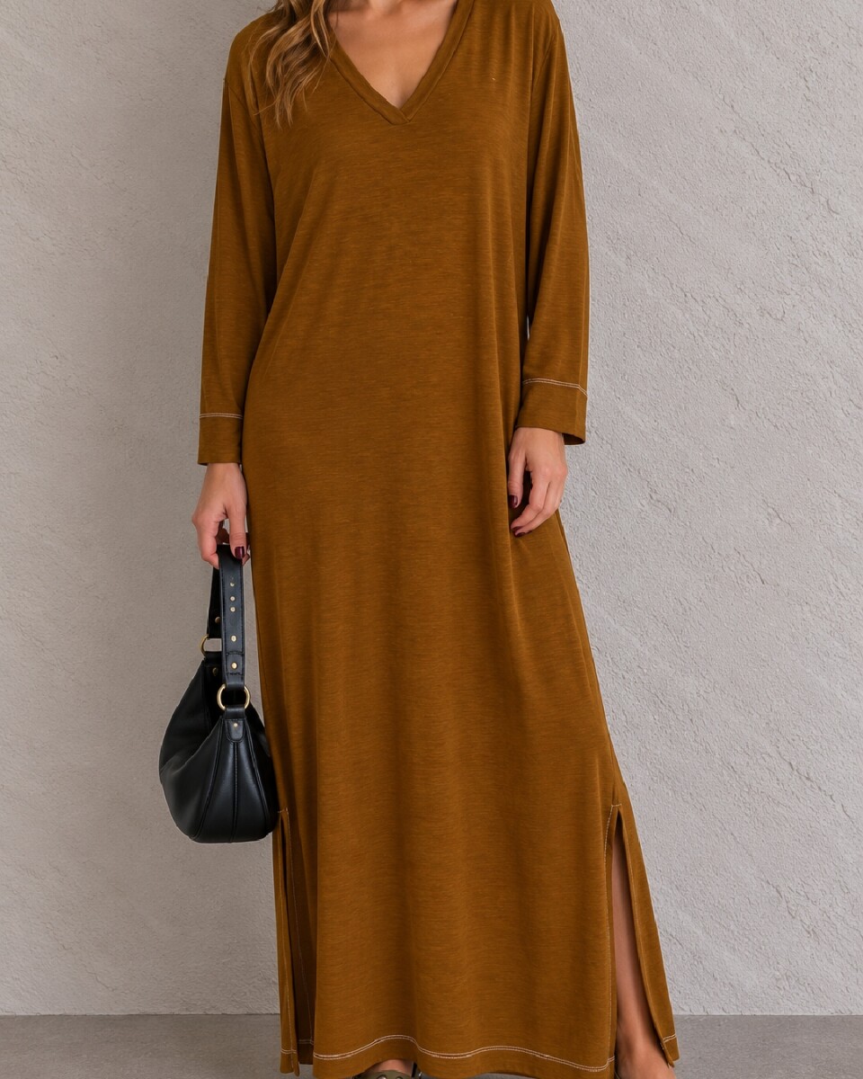 outlet - Vestido Camel 