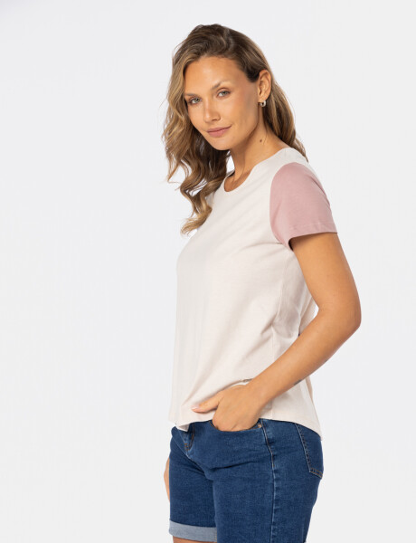 REMERA BLOQUE DE COLOR Beige