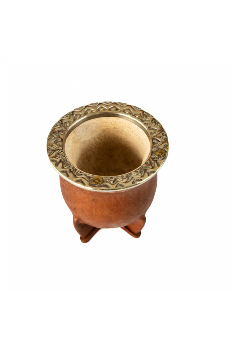 MADE IN URUGUAY MATE CAMIONERO ALPACA Y BRONCE MARRÓN