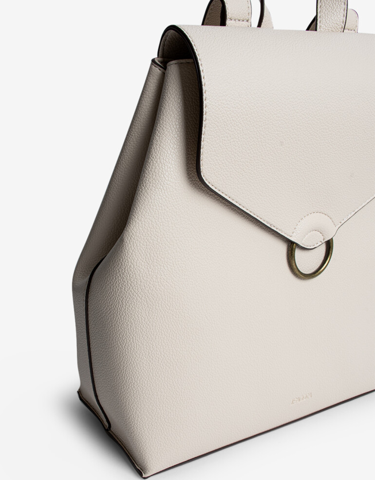 Mochilas Urbanas Mochila Con Solapa - Blanco Crudo