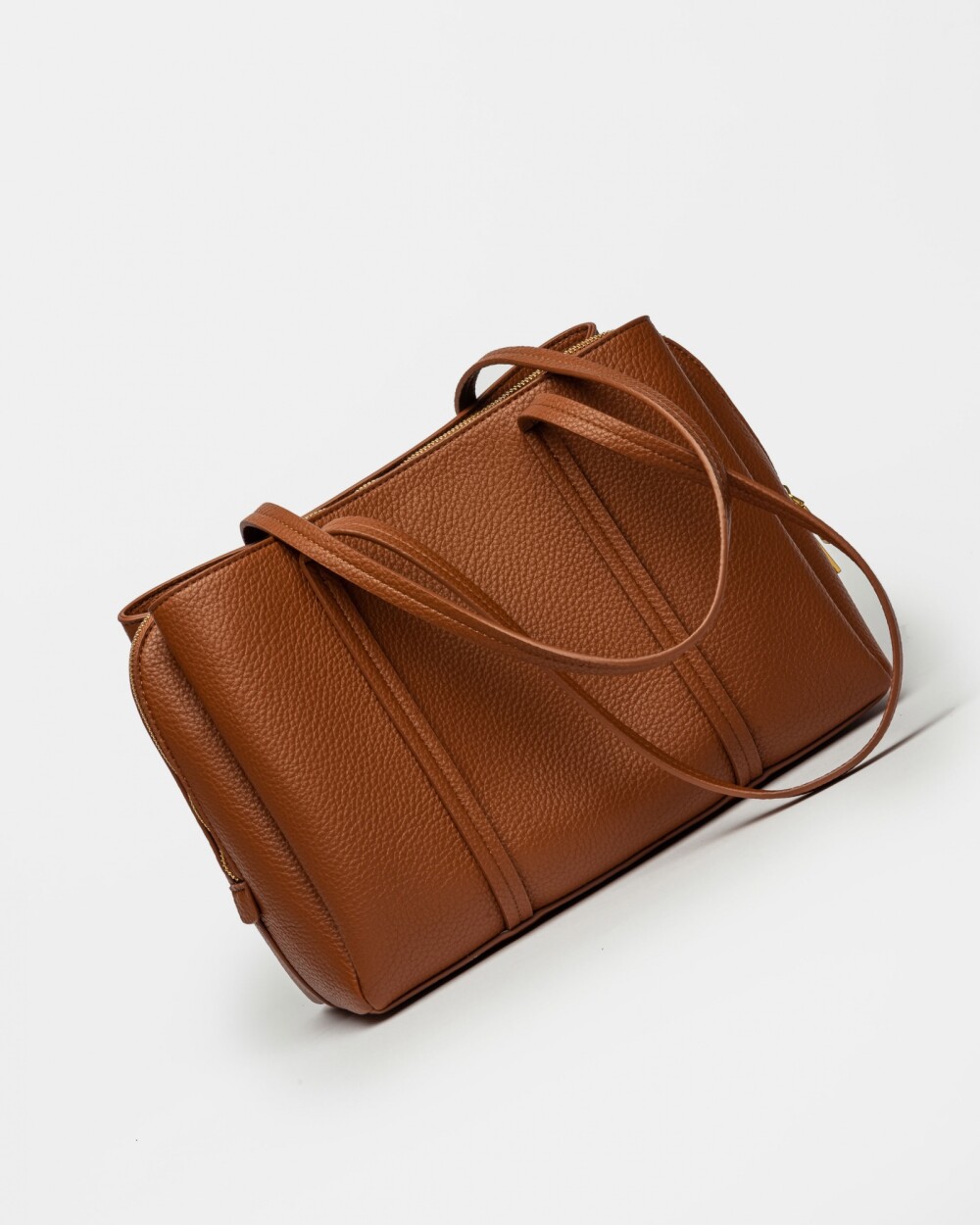 Cartera al Hombro Oslo en Efecto Cuero Graneado Cuoio
