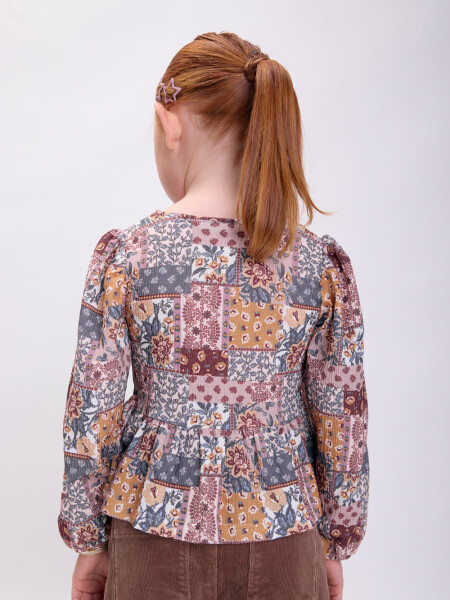 Blusa peplum estampa boho Crudo