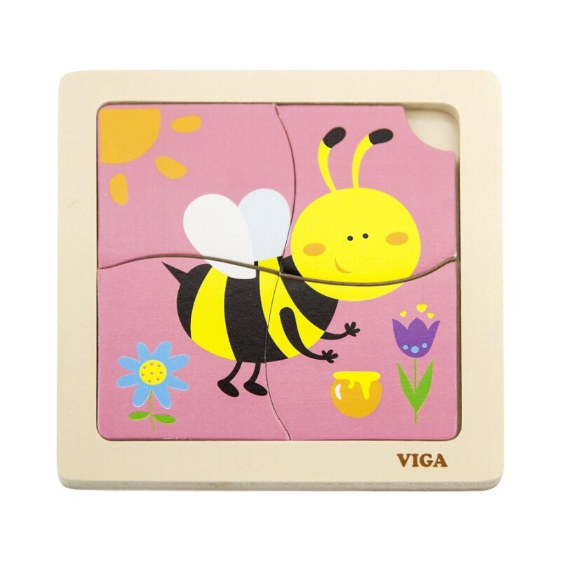 Puzzle Silueta Madera Viga Abeja