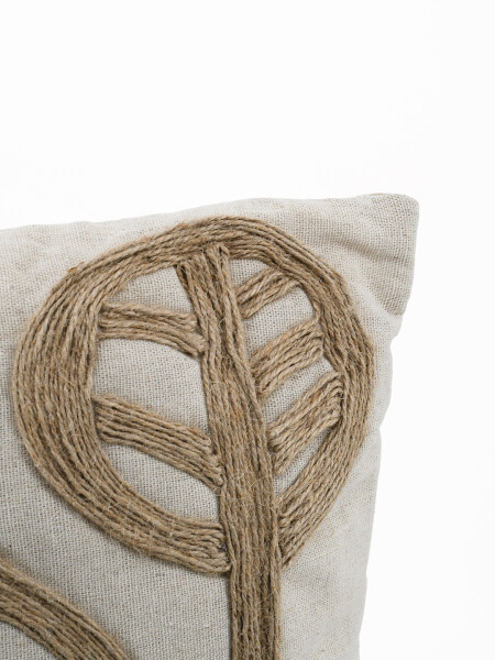 ALMOHADON BORDADO HOJAS VISON