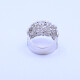Anillo oro 14k blanco con brillantes calado ancho. Anillo oro 14k blanco con brillantes calado ancho.