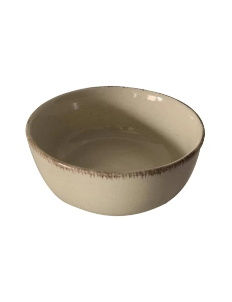 BOWL D15CM BEIGE BORDE MARRON BOWL D15CM BEIGE BORDE MARRON