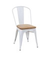 Silla asiento de Madera Tolix Blanco
