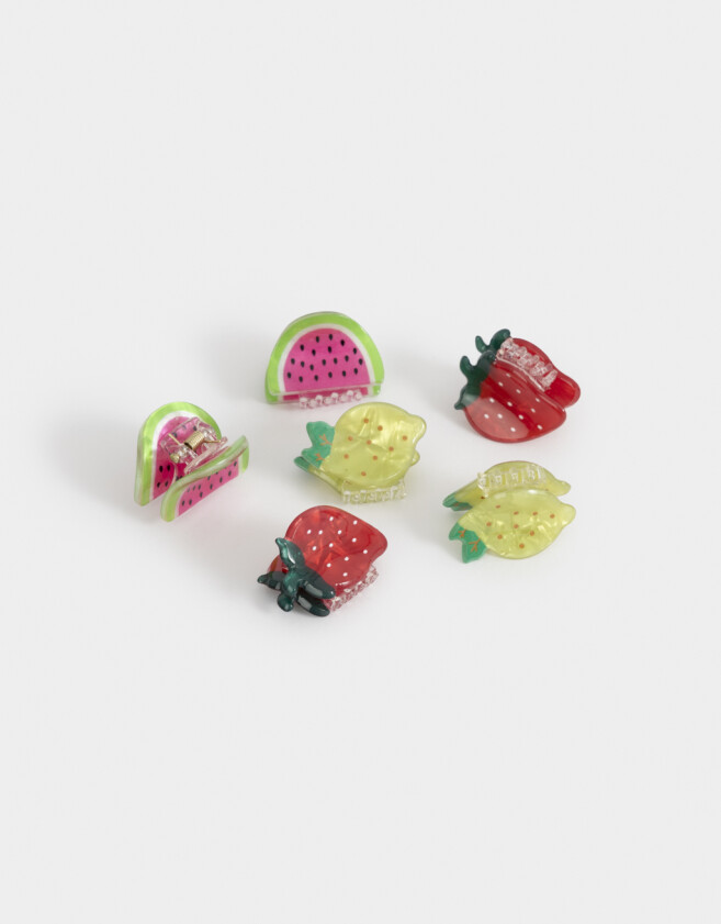 Hebillas Infantiles Frutas Combinacion Tricolor