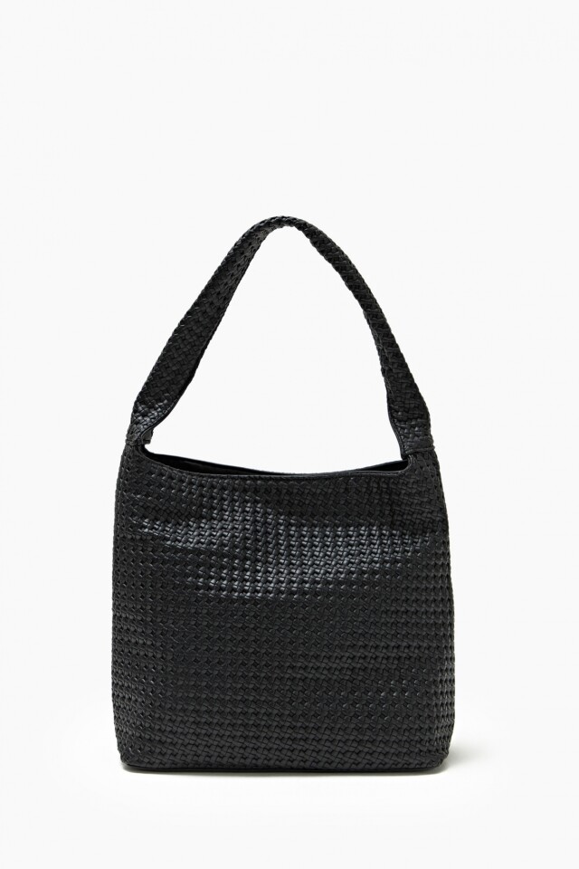 Cartera trenzada negro