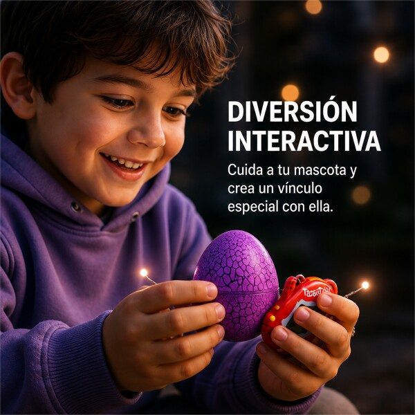 Juego de Mascota Virtual con Huevo y Consola Llavero Violeta 1