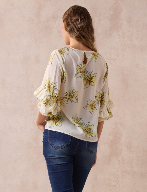 Blusa Manga Volados AMARILLO/MULTI