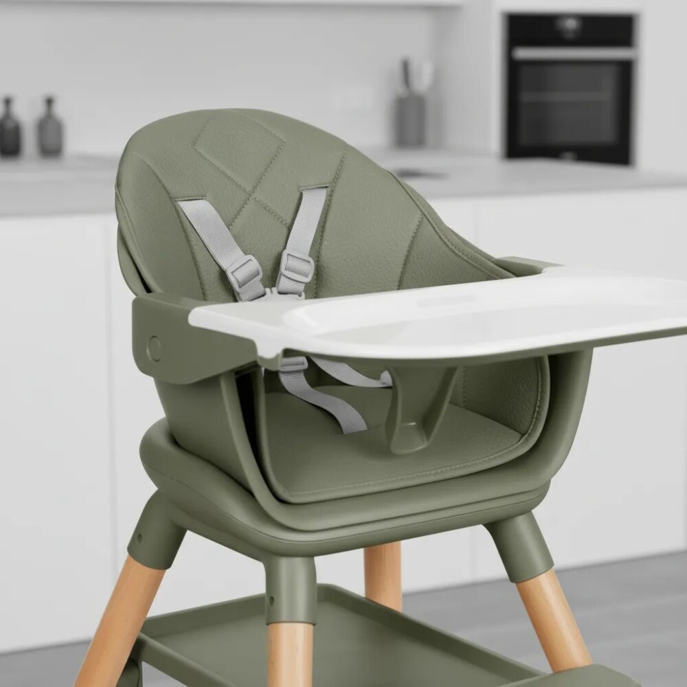 Silla de comer WOODY 6 en 1 KIKKABOO green army Silla de comer WOODY 6 en 1 KIKKABOO green army