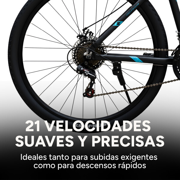 Bicicleta Crolan Montaña Rod 27.5 Freno Disco 21 Vel Shimano Color Negro Celeste