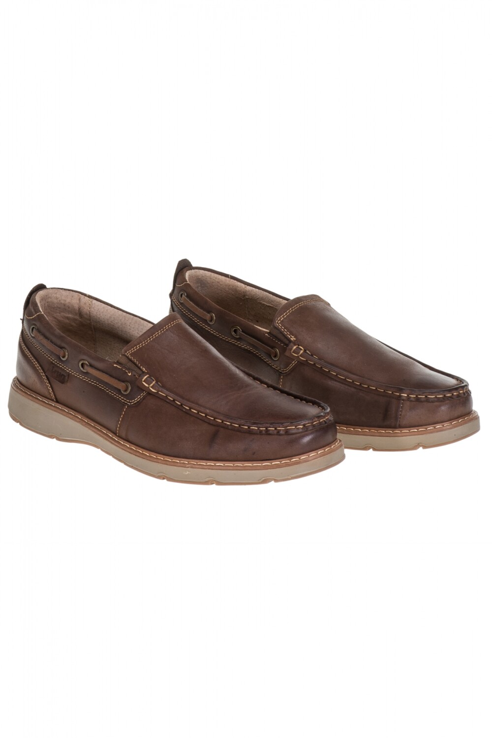 ZAPATO DE CUERO SIN CORDONES Tostado