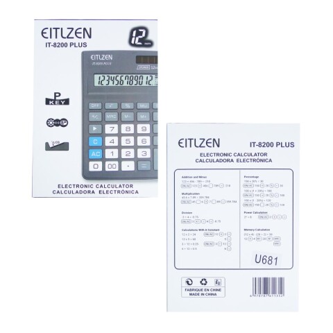 Calculadora eitlzen 12 digitos color negro Calculadora Eitlzen 12 Digitos Color Negro