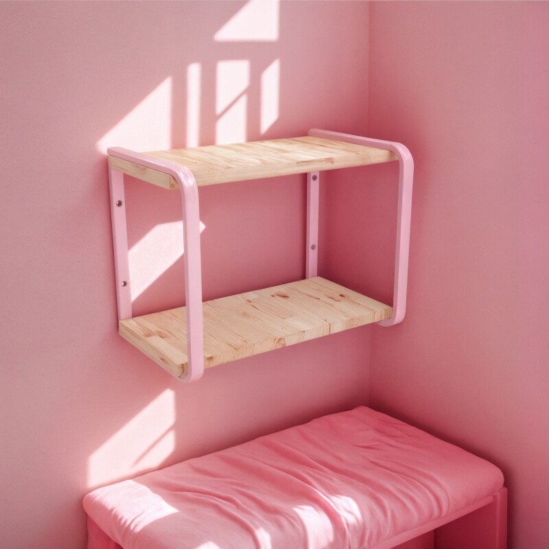 Estante doble madera y metal ROSA
