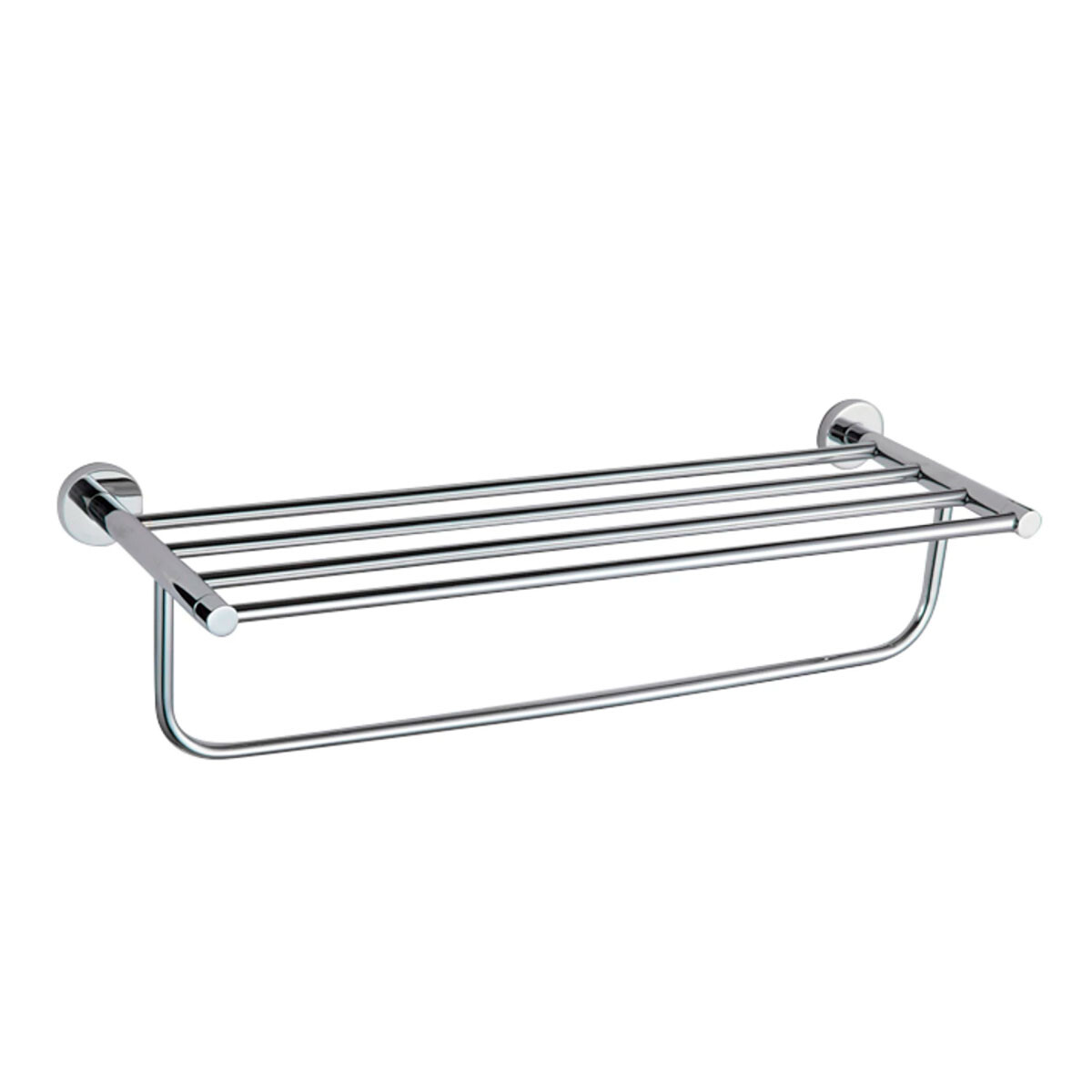 Repisa Toallero Metal Roma Cromo Brillante De Baño 