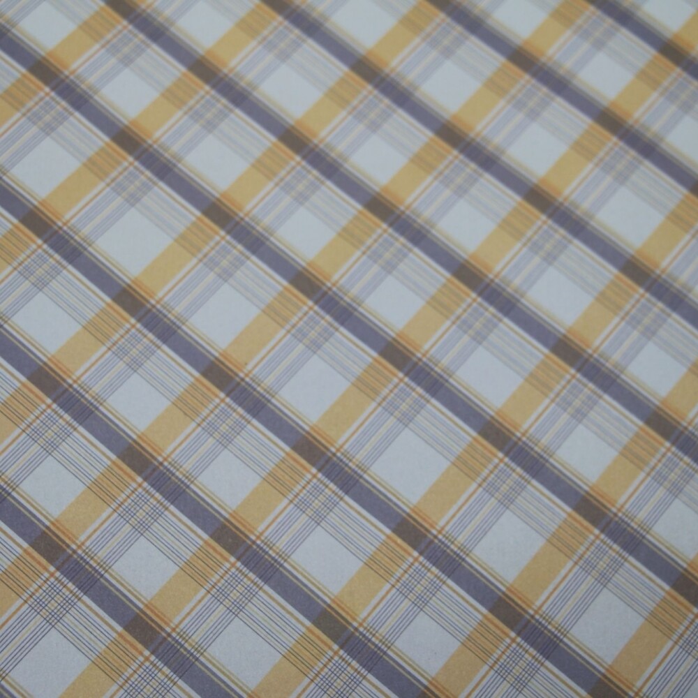 PAPEL DE REGALO 75 X 50 ESCOCES BLANCO AMARILLO AZUL
