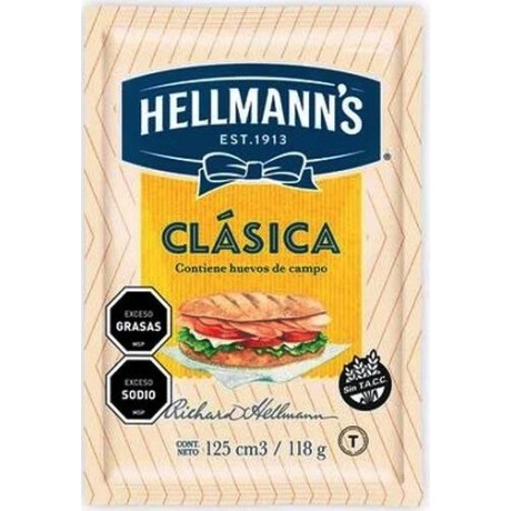 MAYONESA HELLMANNS CLASICA 118G MAYONESA HELLMANNS CLASICA 118G