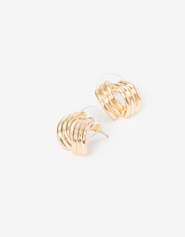 Aros Colgantes Cortos Metal Aros Cortos De Metal De La Línea Stay Golden - Dorado