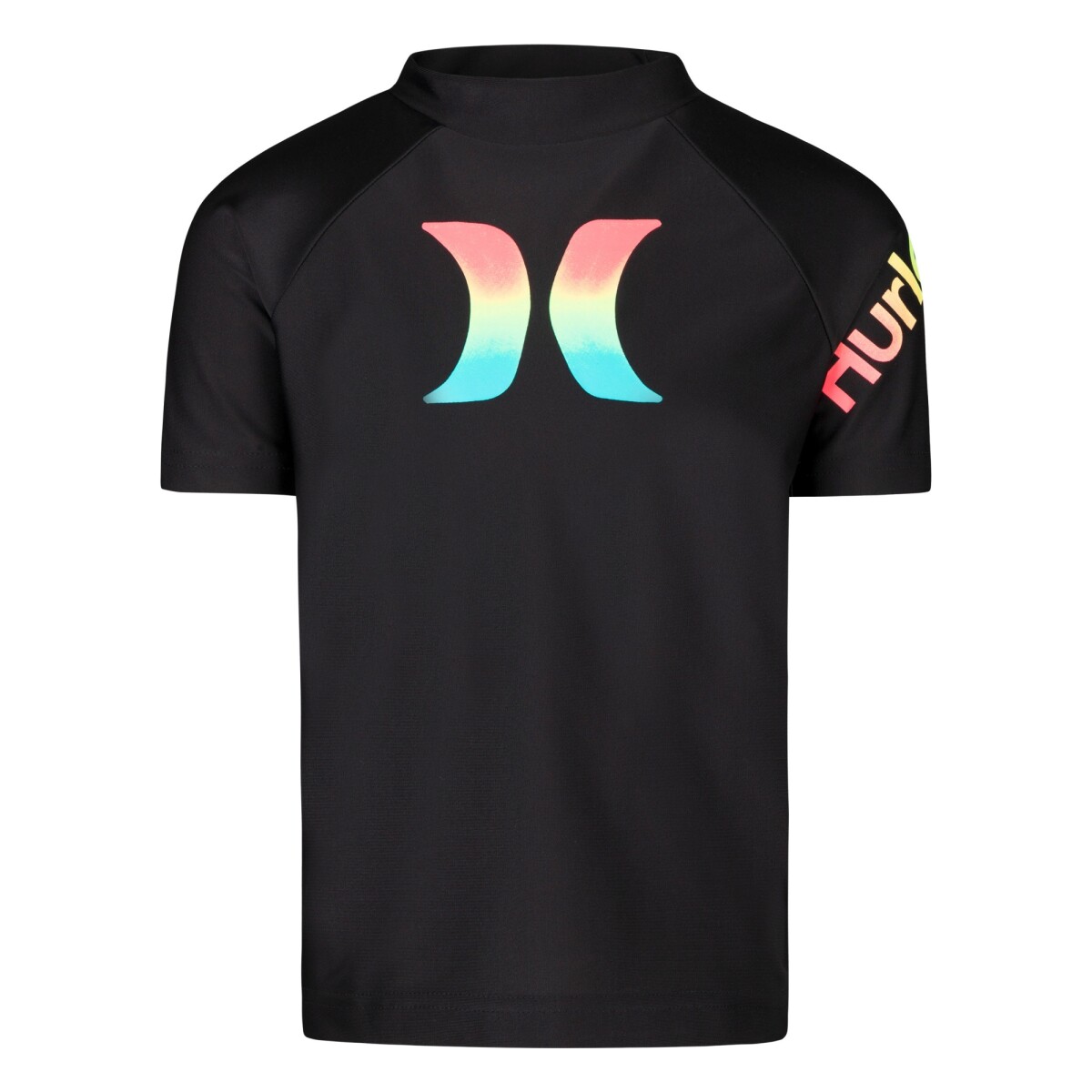 Remera Raglan Rashguard de Niños - Negro 