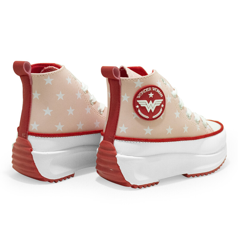 Championes Disney DC Bota c/plat Wonder Woman de Niños - WWICFW25020 Rosado