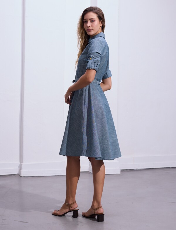Vestido Camisero Lazo PETROLEO