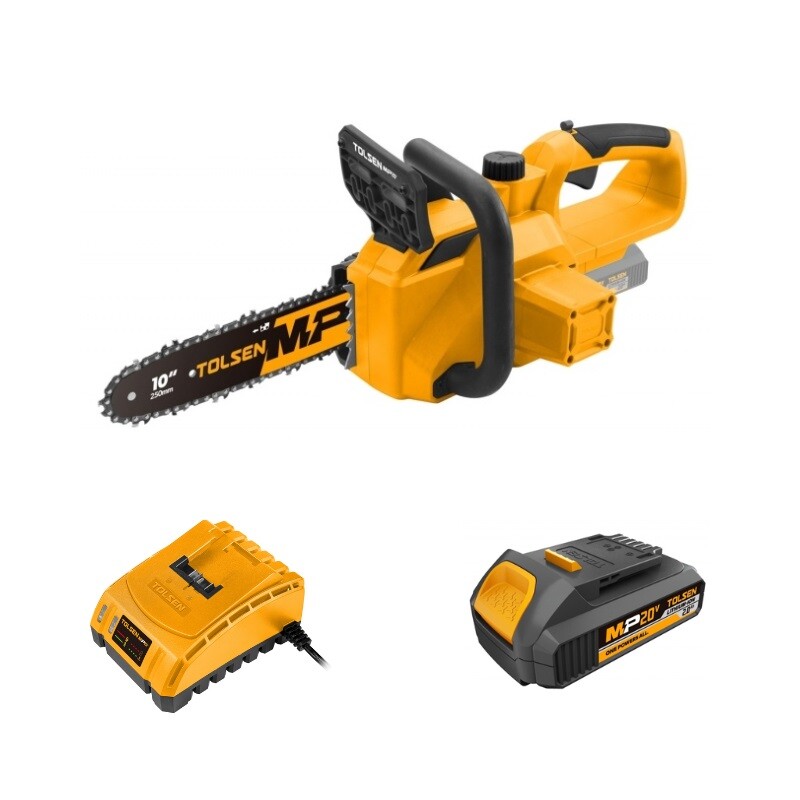 TOLSEN COMBO MOTOSIERRA LI-ION 20V 10 250MM + BATERIA 2.0 & CARGADOR Tolsen Motosierra Li-ion 20v 10 250mm (*)