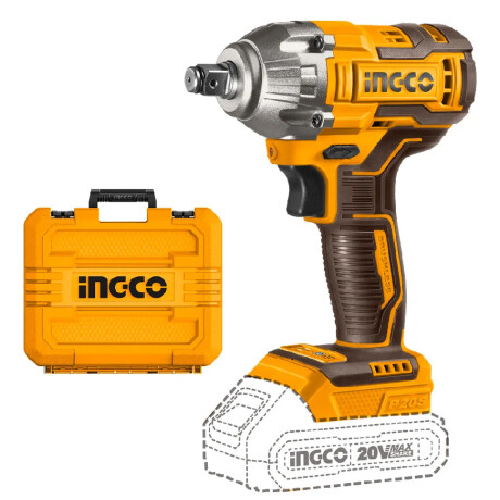 Llave de Impacto 20V P20S 1/2" Con Baterías Ingco CIWLI2038 Amarillo