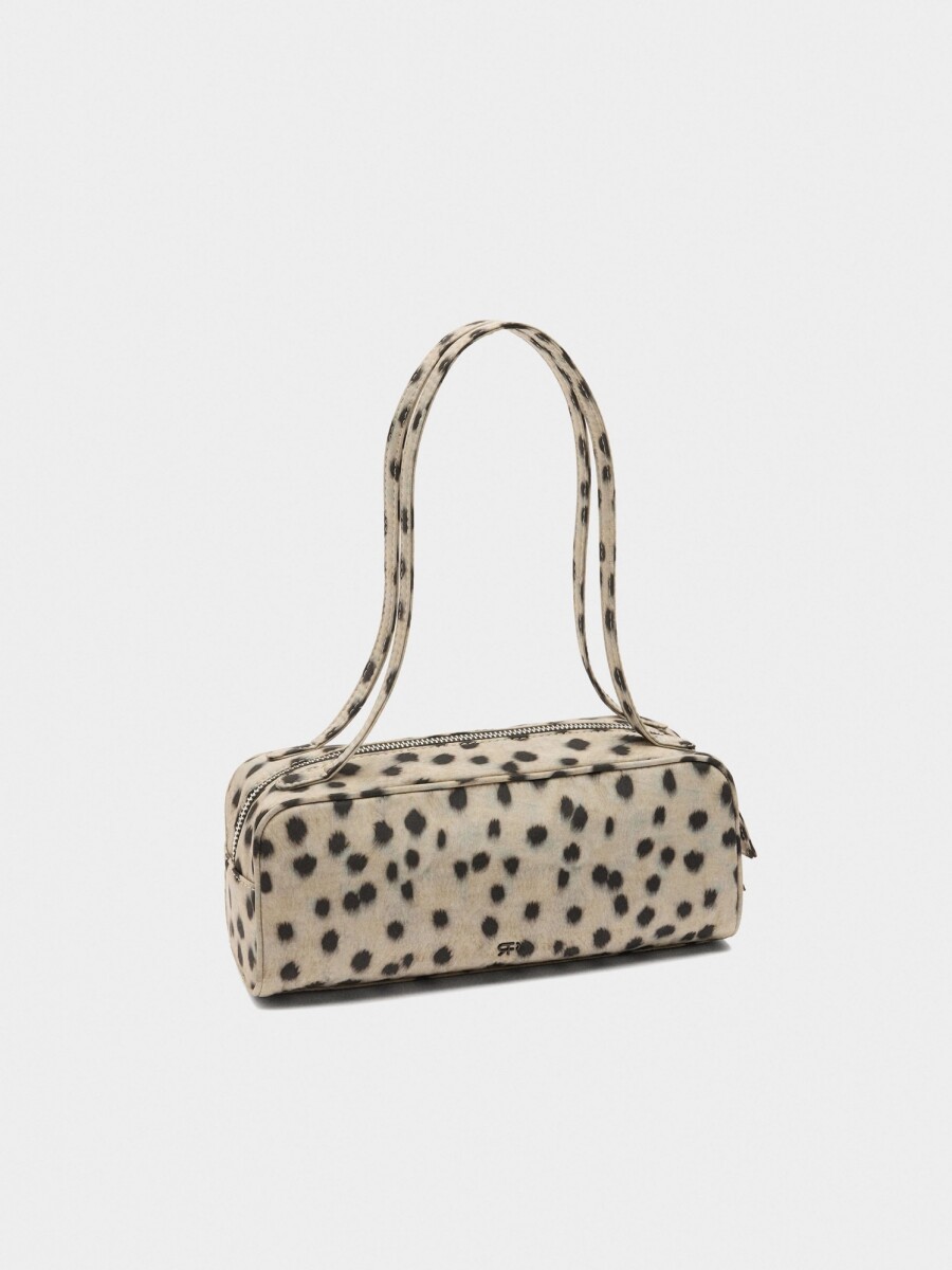 Bolso De Hombro De Nylon Estampado Animal crudo