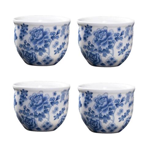 Taza flores azules sin asa 4.2x5.5cm Taza Flores Azules Sin Asa 4.2x5.5cm