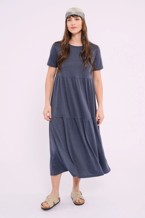 Vestido manga corta Azul