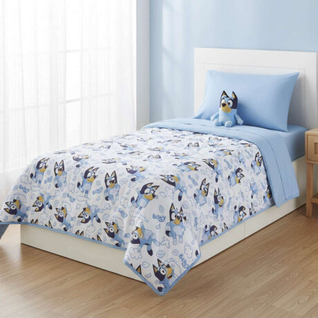 Acolchado Infantil 130 Hilos 1 Plaza Bluey 100% Algodón