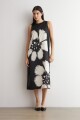 Vestido satén estampado negro