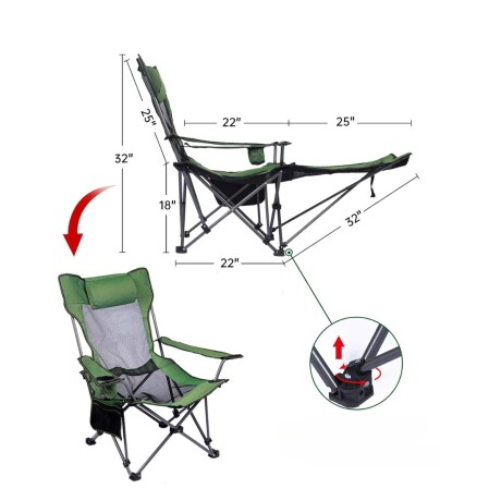 Silla plegable con reposapies Silla plegable con reposapies