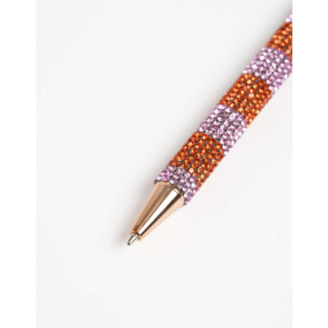 Lapicera Con Strass Oro Combinacion Bicolor