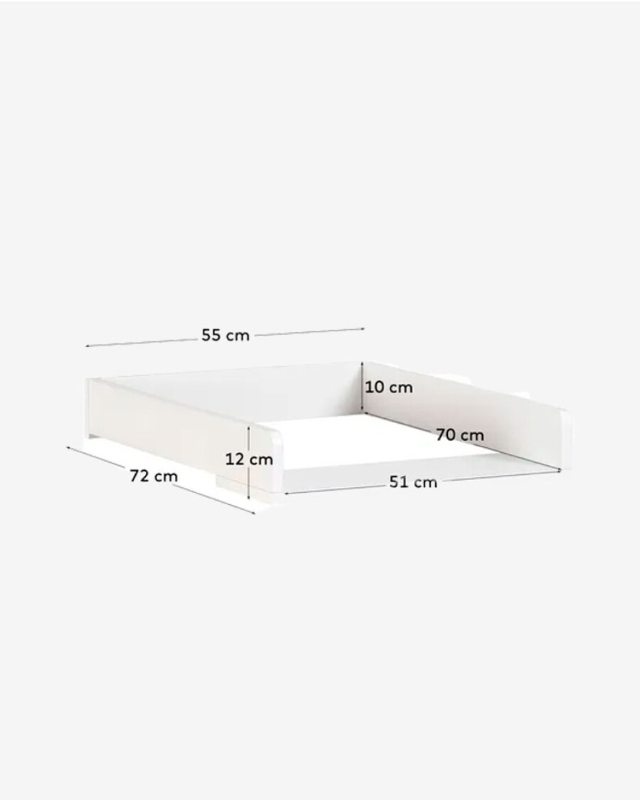 Cambiador y colchón Nunila DM blanco 72 x 55 cm Cambiador y colchón Nunila DM blanco 72 x 55 cm