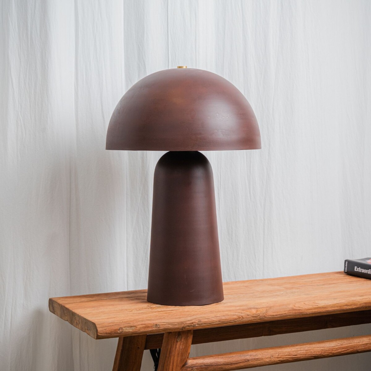 lámpara de mesa fungi, XL, marrón 