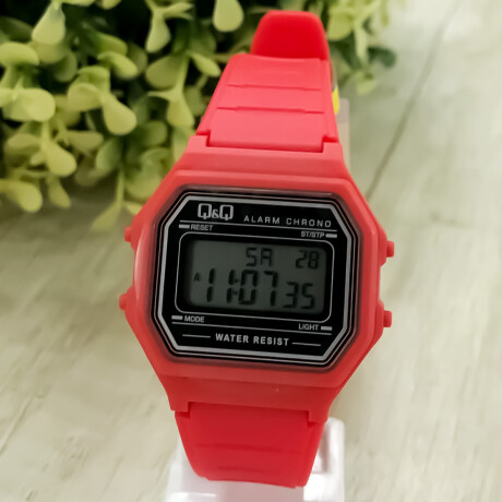 Reloj Q&Q Classic Digital Unisex Resistente Al Agua Rojo