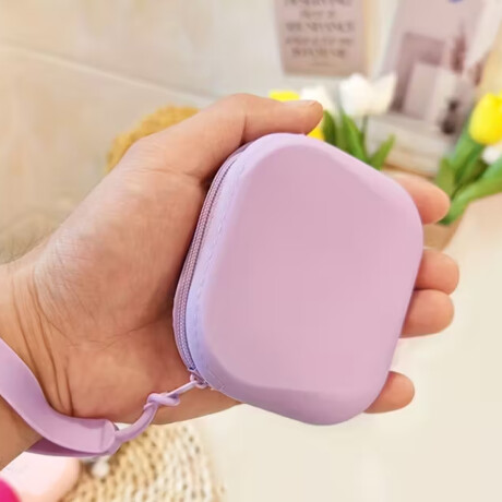 Monedero de silicona con cierre Verde