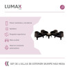 Set de 4 Sillas Skarpo + Mesa de exterior Negro