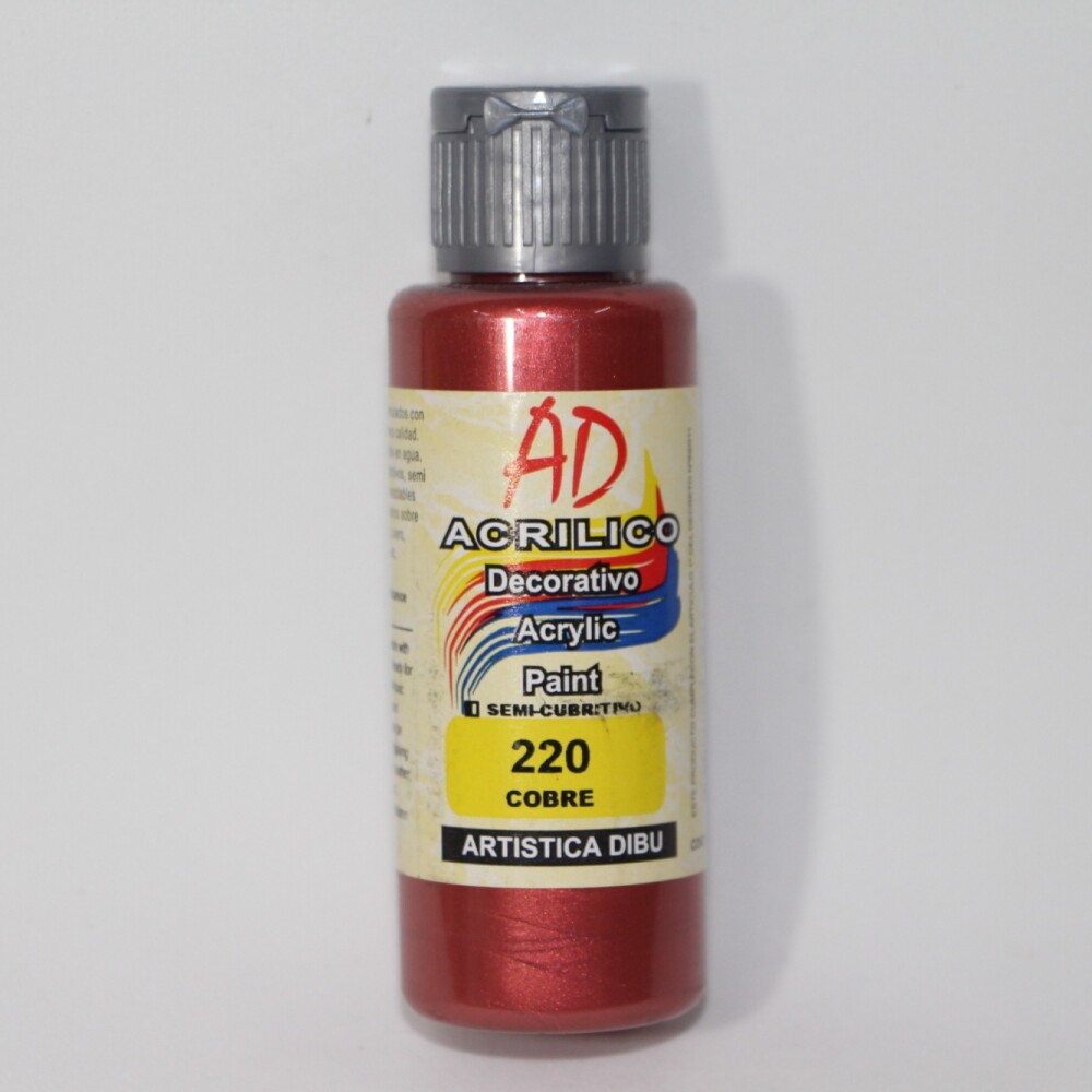 PINTURA ACRILICA ARTISTICA DIBU 60 ML. DIFERENTES COLORES COLOR COBRE 220