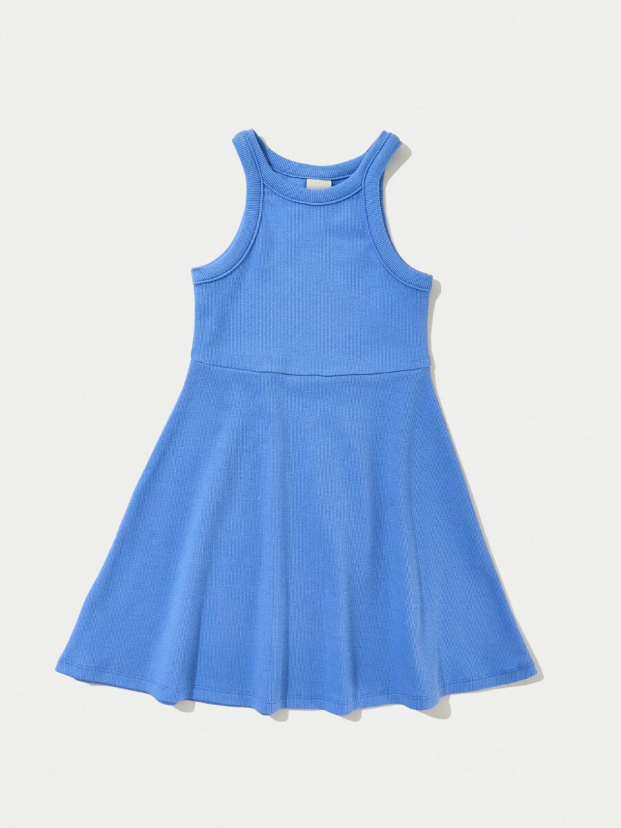 VESTIDO INFANTIL SIN MANGAS - AZUL 
