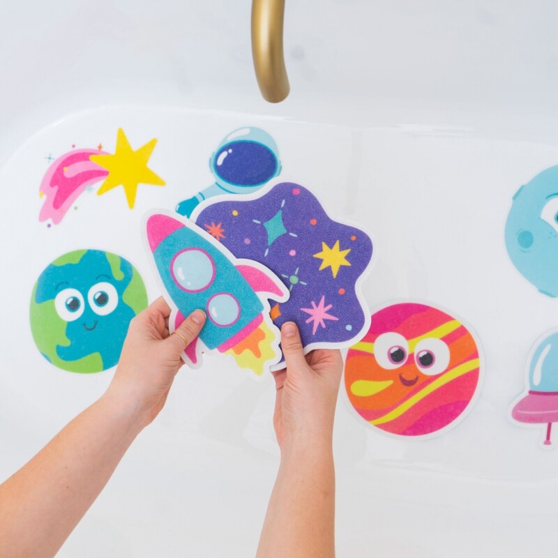 8 calcomanías Glo Pals galaxia antideslizantes para bañera GALAXY