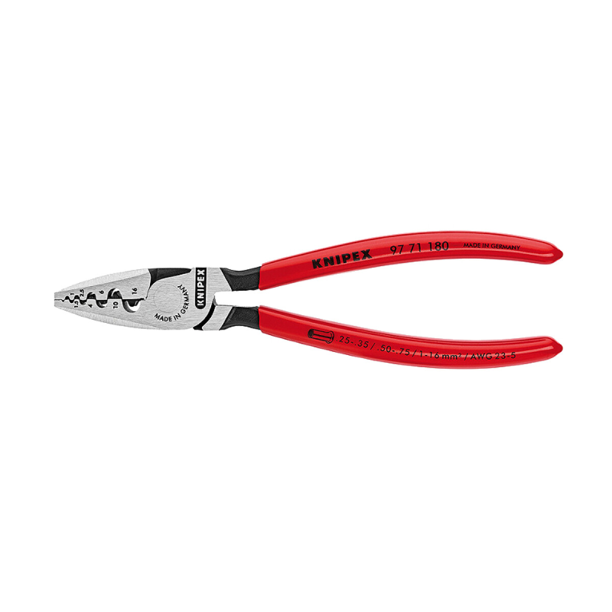 Pinza apreta terminales tipo pino 0.25 a 16mm² - KN2870 