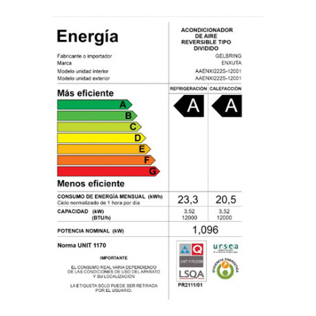 Aire Acondicionado Enxuta AAENXI222S Inverter 12000 Btu 001