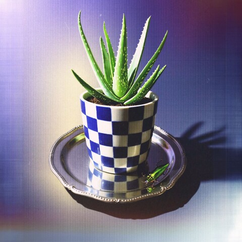 Maceta de cerámica Damero - Azul azul