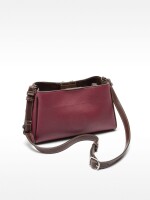 Bolso Bandolera Efecto Piel burdeos